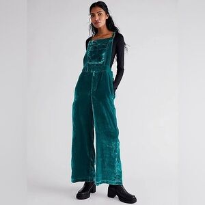 Free People Velvet Overalls